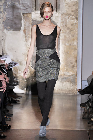 Top negro mini falda con recortes Antonio Berardi